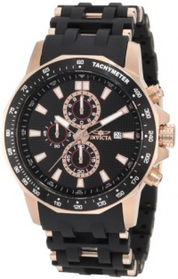 Invicta Men's 1932 Sea Spider Chronograph Black Textured Dial Black Polyurethane Watch