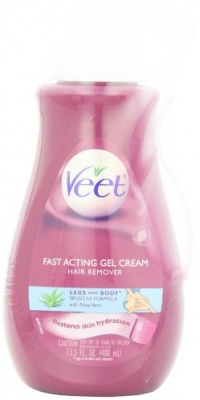 Veet Fast Acting Gel Cream Hair Remover Legs & Body Sensitive Formula, 13.5 Ounce Pump