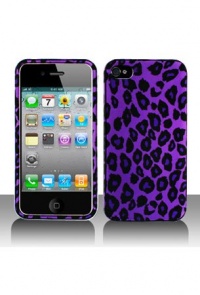 iPhone 4 Graphic Case - Purple/Black Leopard