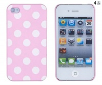 Pink Polka Dot Embossed Hard Case for Apple iPhone 4, 4S (AT&T, Verizon, Sprint) - Includes DandyCase Keychain Screen Cleaner [Retail Packaging by DandyCase]