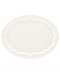 Lenox combines the versatility of whiteware with unique baroque shaping in the Regency Silhouette platter, featuring glossy white porcelain for every day, any occasion.