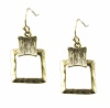 RACHEL Rachel Roy Gold Tone Earrings, Open Square Hammered Gold Drop Earrings