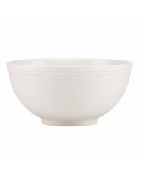 Elegance comes easy with this bowl from kate spade new york's Fair Harbor white dinnerware--perfect for soup, salad or cereal. Durable stoneware in a milky white hue is half glazed, half matte and totally timeless.