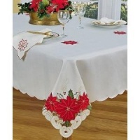 Homewear Table Linens, Poinsettia Trio 60 X 104 Tablecloth