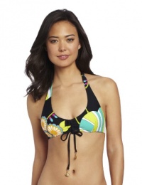 Trina Turk Women's Fuji Fans Shirred Front Halter, Multi, 12