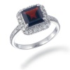 7MM Princess Cut Garnet Ring In Sterling Silver 2 CT (Available In Sizes 5 - 9)