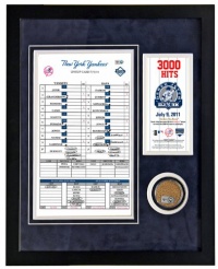 MLB New York Yankees Derek Jeter 3,000th Hit Replica Line Up Card Framed Collage