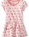 egg by susan lazar Baby-Girls Infant Jersey Short Sleeve Drop Waist Dress, Cherry, 12-18 Months