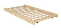 Twin Size Trundle Bed Frame - Unfinished Wood - 100% Clean Solid Wood No Toxins Made in America Simple and Strong!!