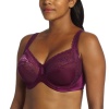 Lilyette Womens Enchantment 3 Section Full Figure Feathr, Sangria, 34G