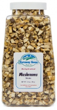 Harmony House Foods, Dried Mushrooms, Shiitake, 3.5 Ounce Quart Size Jar