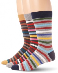 PACT Men's 3-Pack All Stripe Classics Crew Sock