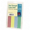 Avery Dennison 05796 See-Thru Color Dot Labels, 1/4 in. Round, 1 Pack of 860, Assorted