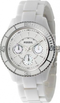 Fossil Women's ES2540 White Resin Bracelet White Analog Dial Multifunction Watch