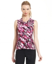 Tahari by ASL's printed top packs a vivid punch whether you pair it with classic suiting or dark jeans on the weekend!