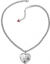 GUESS Silver-Tone Heart Necklace UBN11207