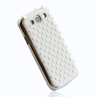 Rhinestone Bling Chrome Plated Case Cover for Samsung Galaxy S III S3 I9300 White