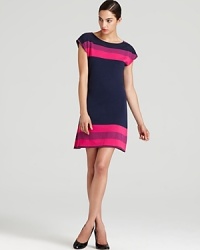 Crisp color blocking defines the boxy silhouette of this Lilly Pulitzer dress for an effortlessly chic approach to everyday style.