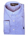 Polo Ralph Lauren Custom-Fit Checked Sport Shirt, Blue, XXL