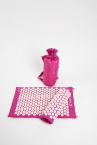 Cotton Magenta Acupressure Massage Mat with carry-bag