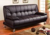 Futon Sofa Bed Brown Vinyl Cover Daybed Couch Bedroom