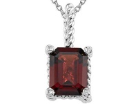 Genuine Garnet Pendant by Effy Collection® in 14 kt White Gold LIFETIME WARRANTY