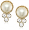 Anne Klein Stafford Gold-Tone Cream Pearl Stud Earrings