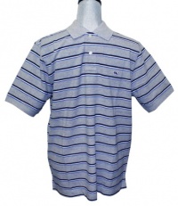 Vineyard Vines Mens Classic Pique Polo Striped Shirt Gray Blue Whale