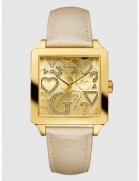 GUESS Dazzling Hearts and G Icons Watch - Gold