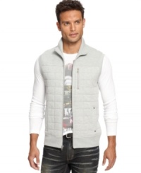 This sleek INC International Concepts quilted vest offers warmth without adding bulk.