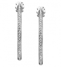 Eliot Danori Earrings, Rhodium-Plated Silver-Tone Mixed Metal Hoop