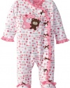 Carter's Watch the Wear Baby-Girls Newborn Bear Hugs Coverall, Pink, 0-3 Months