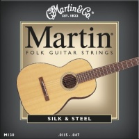 Martin M130 Silk & Steel Folk Guitar Strings, Light