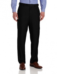 Louis Raphael Men's Striated Solid Flat Front Dress Pant with Comfort Waist