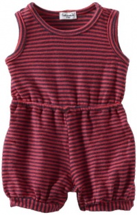 Splendid Littles Baby-girls Newborn Madeleine Reverse Stripe Romper, Flamingo, 6-12 Months