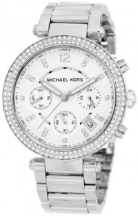 Michael Kors Parker Glitz Watch, Silver Color