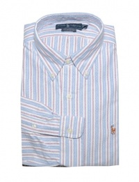 Ralph Lauren Men Classic Fit Oxford Striped Pony Logo Shirt