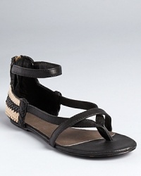 A woven, striped pattern at the heel takes these Joie sandals from essential basic to must-have chic.