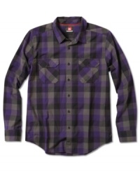 Attractively handsome plaid shirt by Quiksilver.