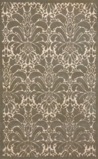 Liora Manne Seville Modern Damask Hand Tufted Rug, 5 by 8-Feet, Silver