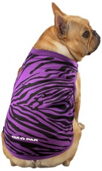 Yak Pak Dog Shirt, X-Small, Purple Zebra