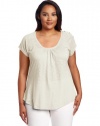 Lucky Brand Women's Plus-Size Alanna Sleeve Placket Top