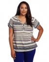 Lucky Brand Women's Plus-Size Canyon Stripe Top