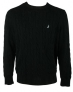 Nautica Mens Classic Cable Knit Long Sleeve Sweater