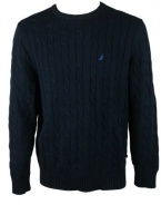 Nautica Mens Classic Cable Knit Long Sleeve Sweater