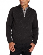 Van Heusen Men's Full Zip Argyle Sweater