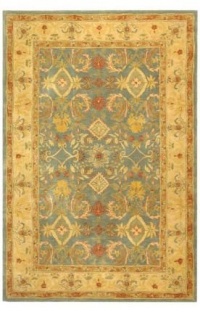 Safavieh Anatolia Collection AN543C Handmade Light Blue and Ivory Hand-Spun Wool Area Rug, 2-Feet by 3-Feet