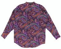 Lauren Ralph Lauren Women's Silk Paisley Tunic Blouse (Navy Multi)