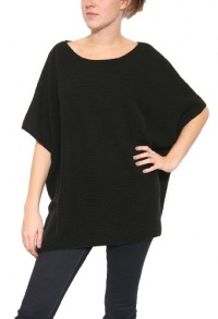 Women's Vince Rib Knit Wool & Cashmere Poncho in Black Size S