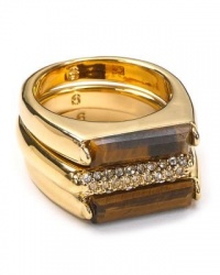 Michael Kors Rings, Stone and Tiger's Eye Set of 3 Stacked Rings, Size 7